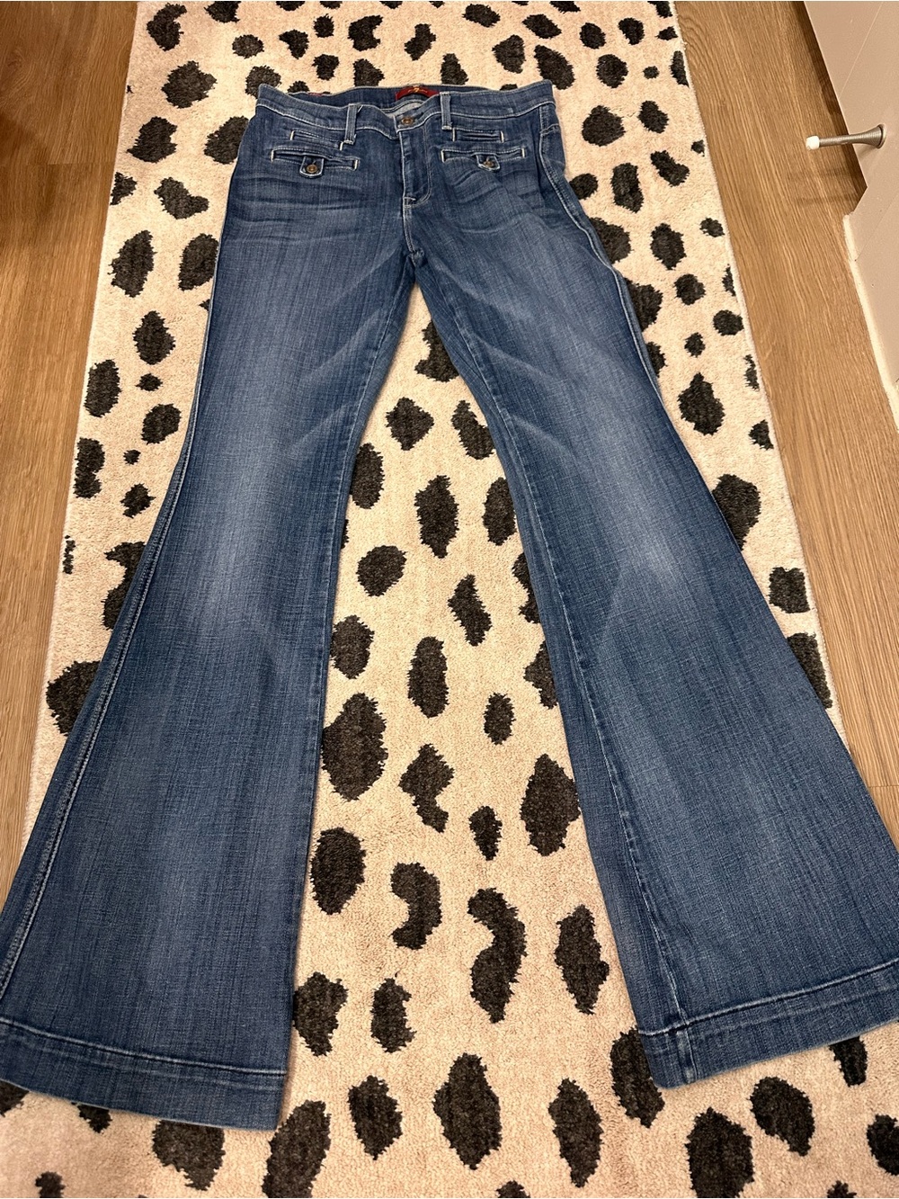 7 For All Mankind Women's Dark Blue Flared Jeans